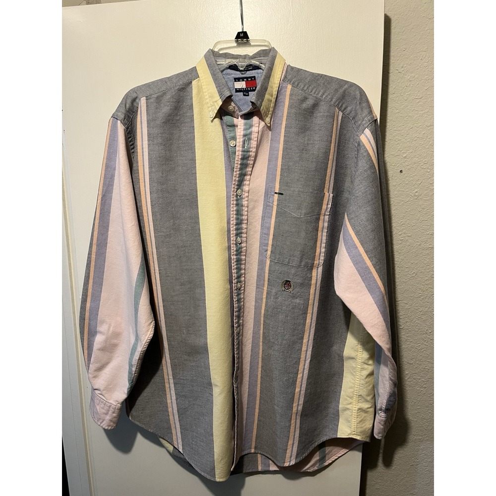 Men Medium Vintage Tommy Hilfiger Long Sleeve Button Down